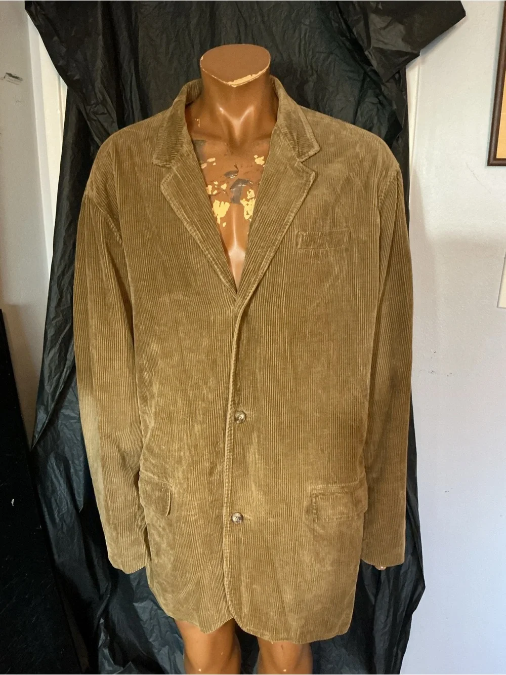 Vintage 2001 Gap Corduroy Khaki Tan Three Button Sportscoat Blazer Jacket